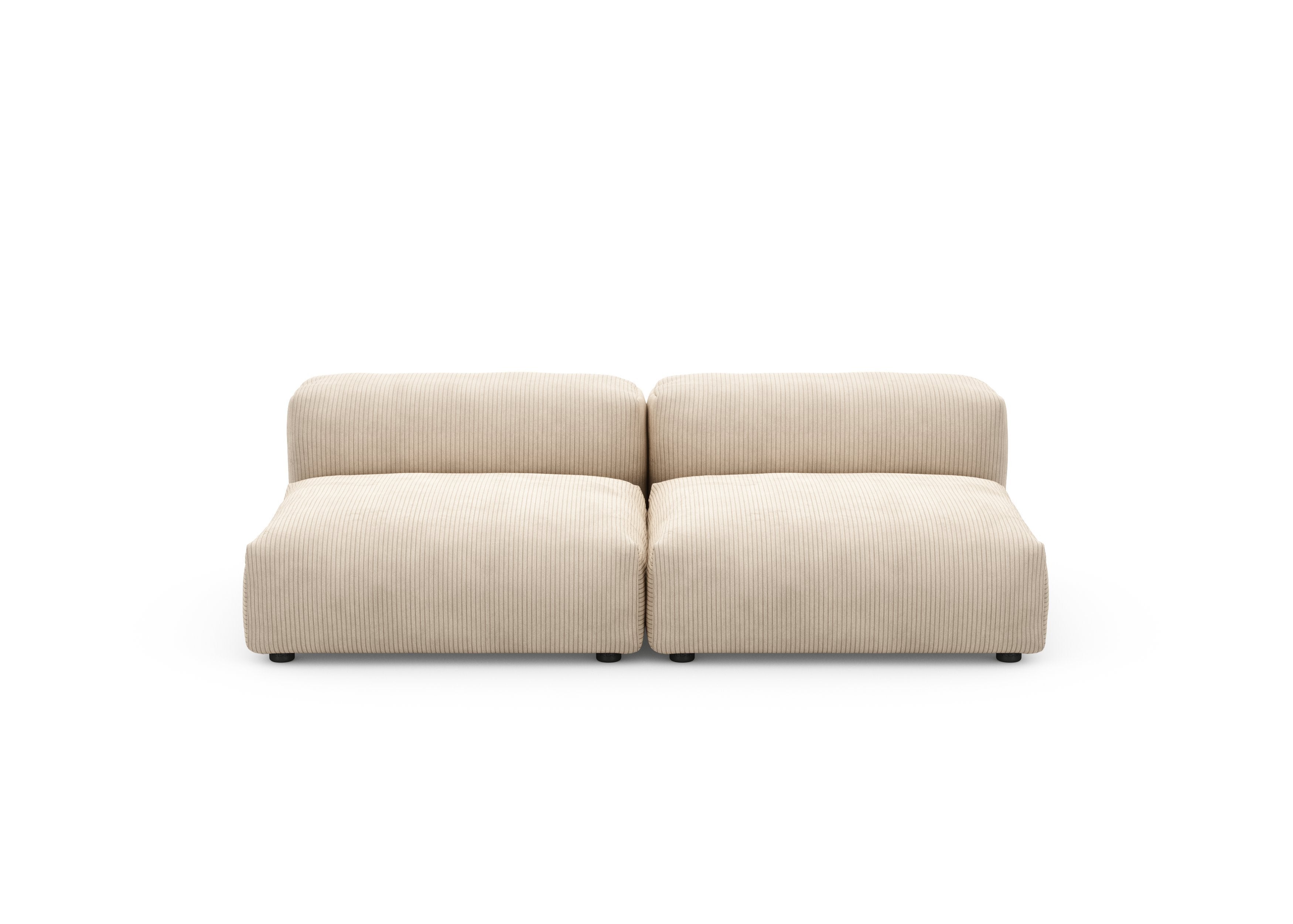vetsak®-Two Seat Lounge Sofa M Cord Velours sand