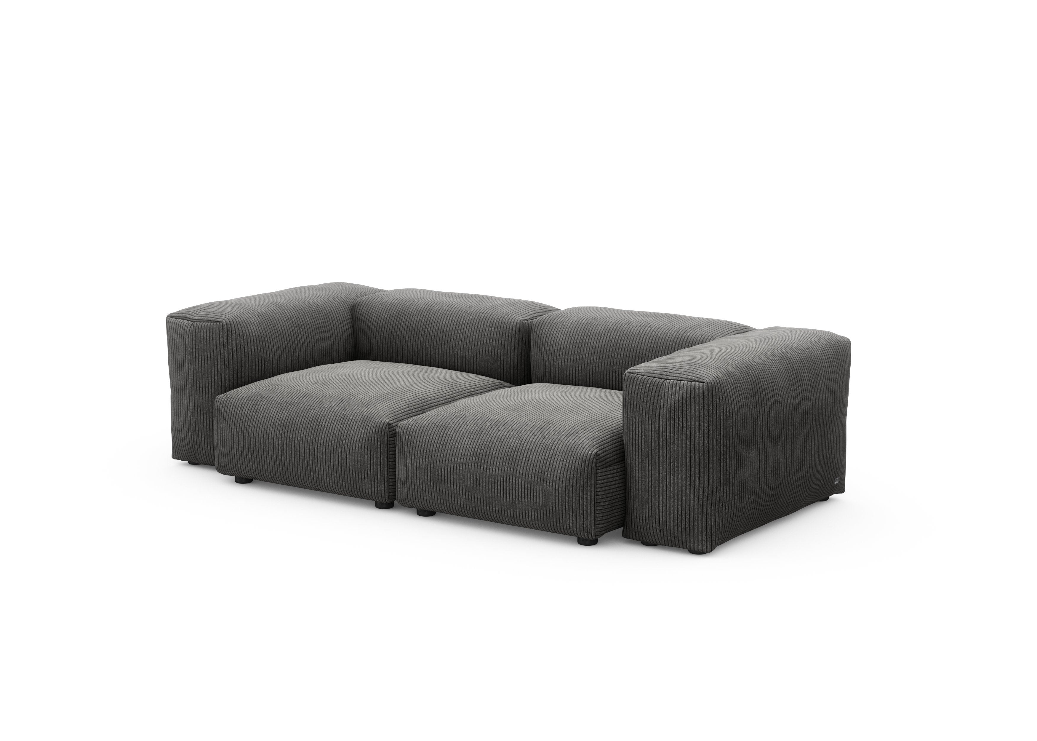 vetsak®-Two Seat Sofa S Cord Velours dark grey