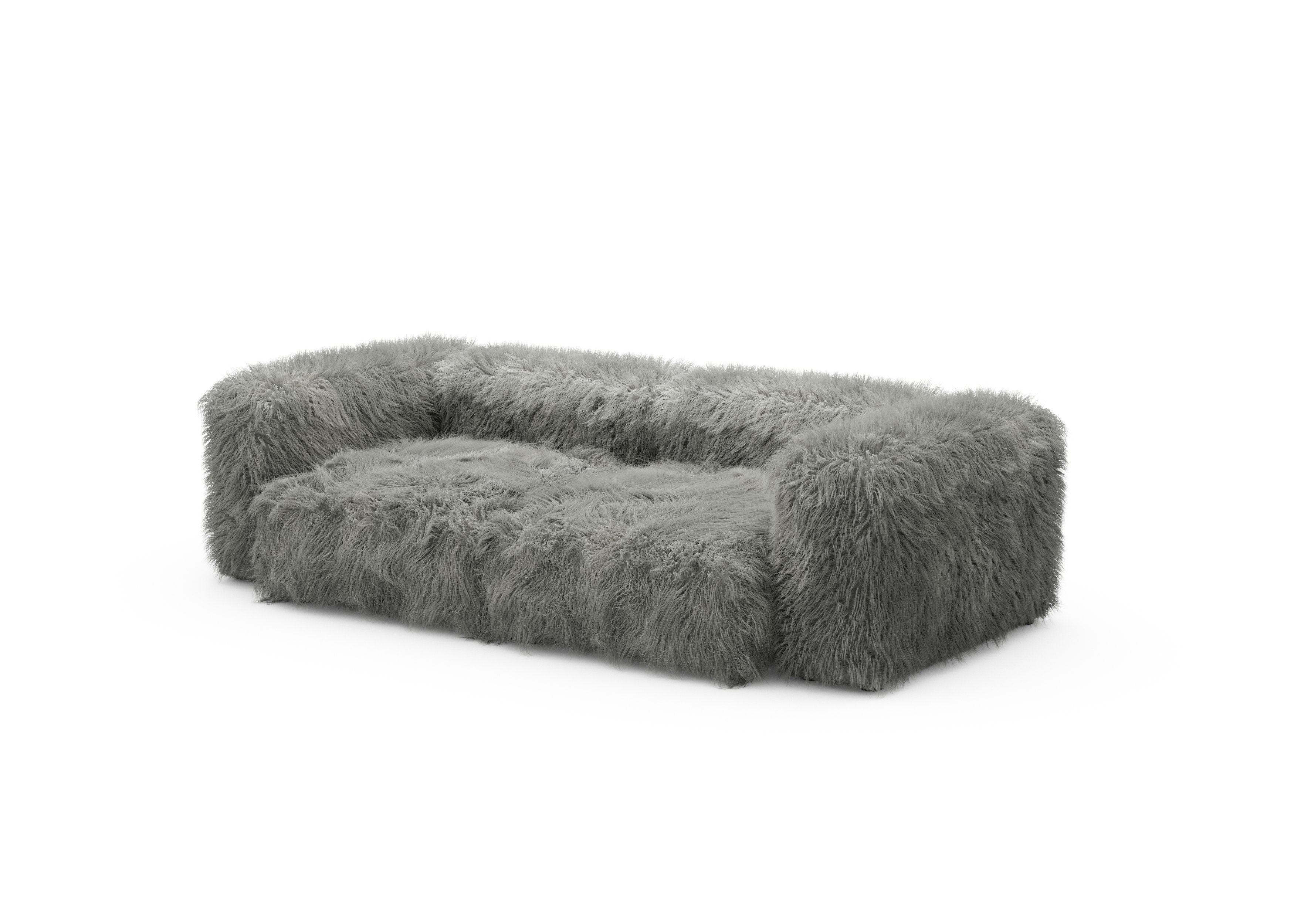vetsak®-Two Seat Sofa S Flokati grey