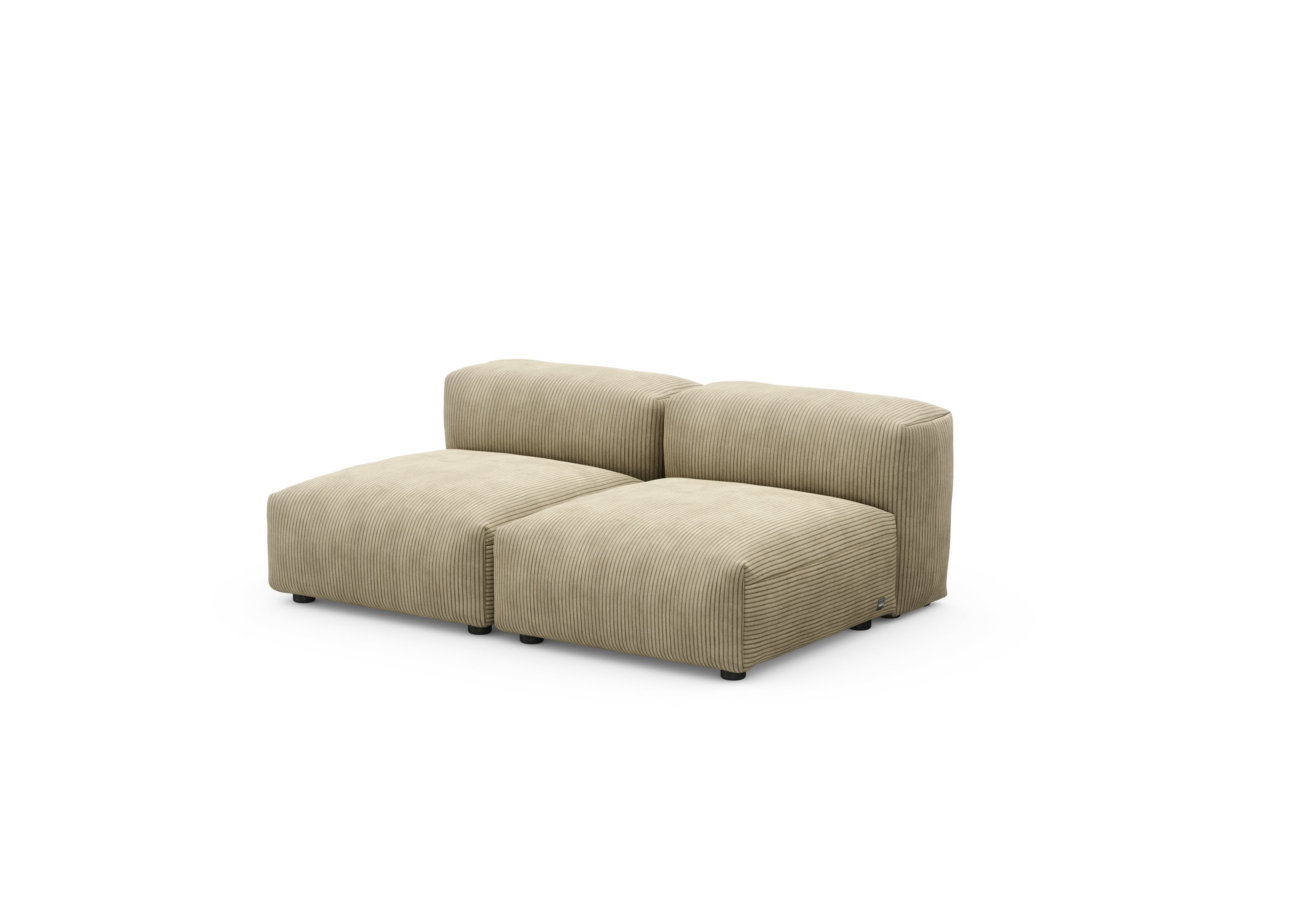 vetsak®-Two Seat Lounge Sofa S Cord Velours khaki