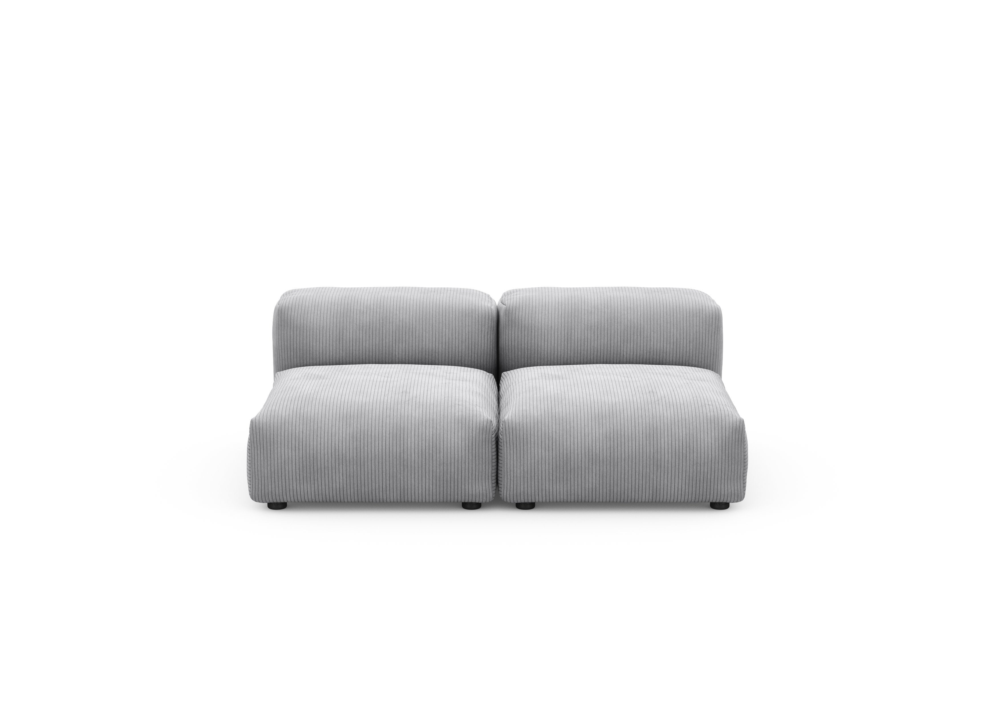 vetsak®-Two Seat Lounge Sofa S Cord Velours light grey
