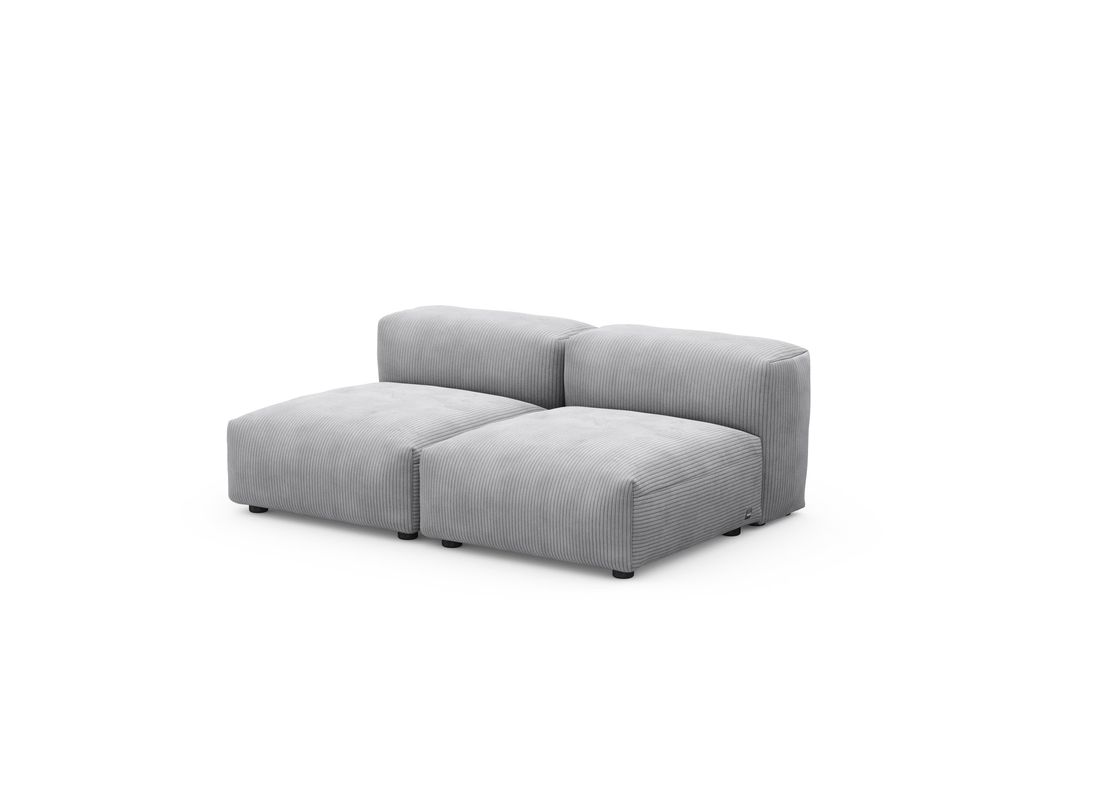 vetsak®-Two Seat Lounge Sofa S Cord Velours light grey