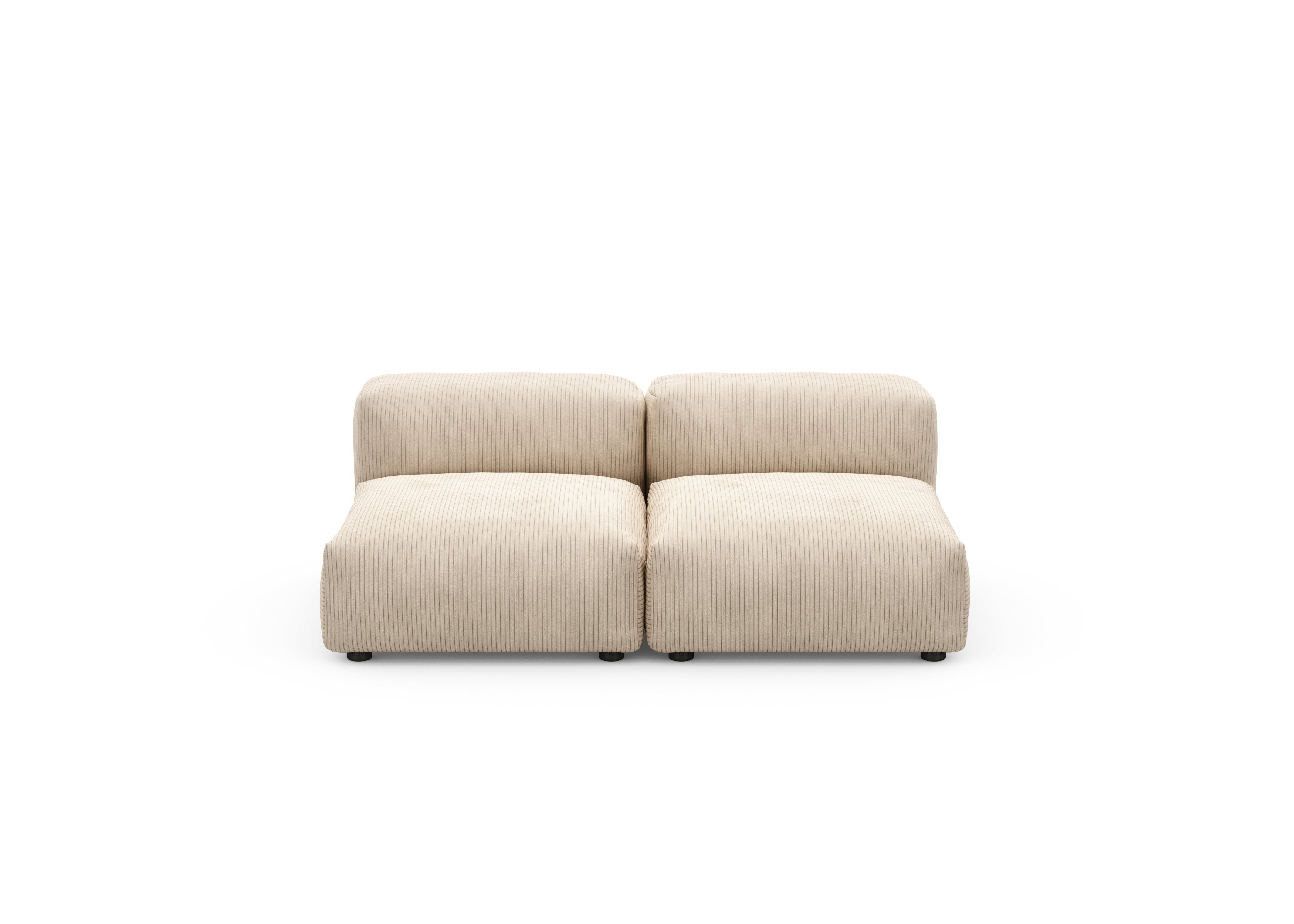 vetsak®-Two Seat Lounge Sofa S Cord Velours sand
