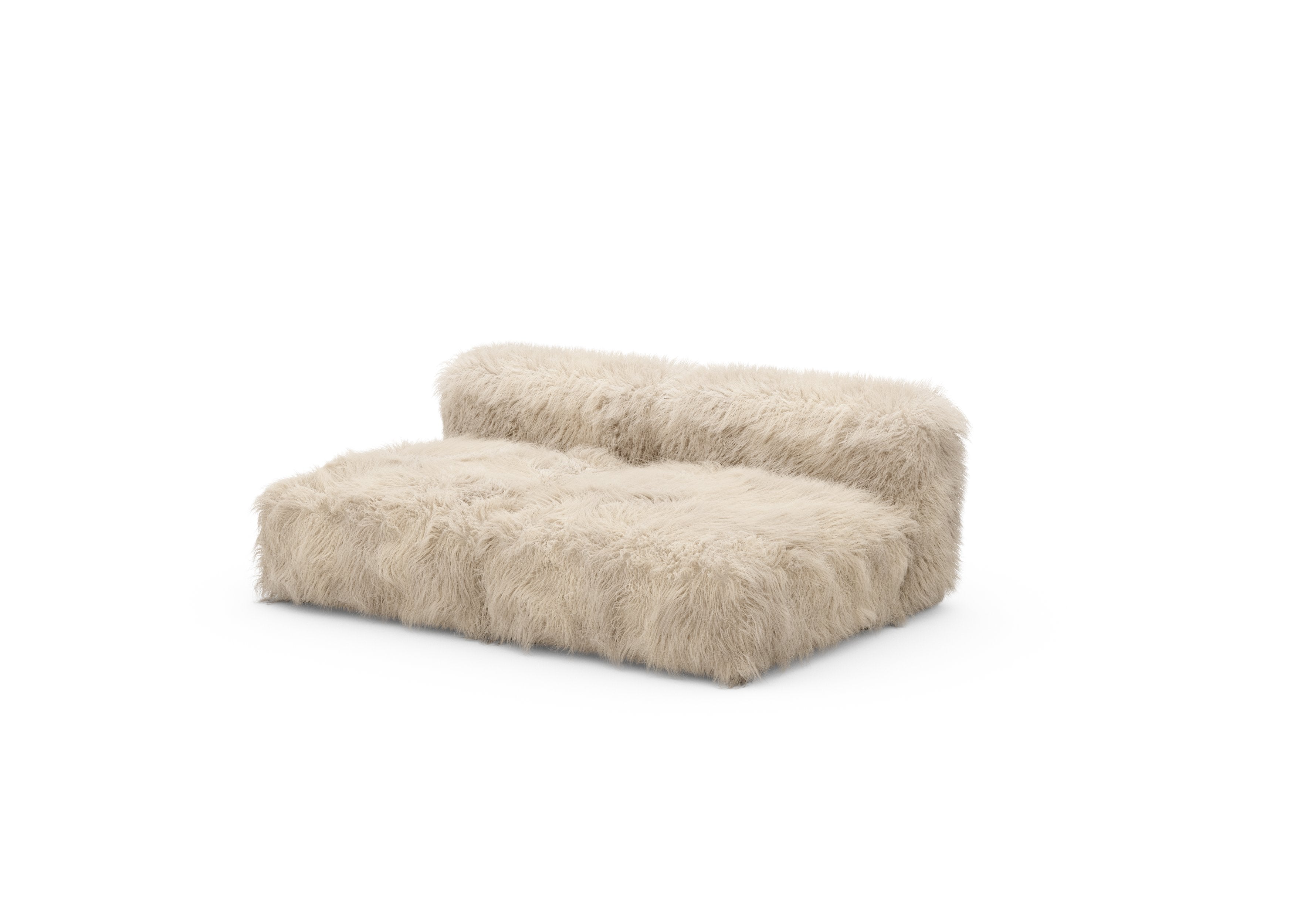 vetsak®-Two Seat Lounge Sofa S Flokati beige